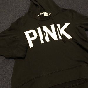 PINK hi-low hoodie with pocket